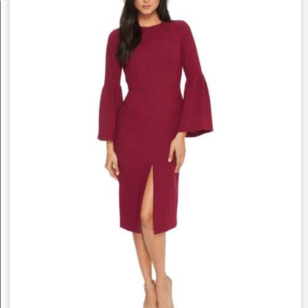 Jill Stuart Bell-Sleeve Tea-length Dress